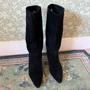 RAYE Black Suede Heeled Boots